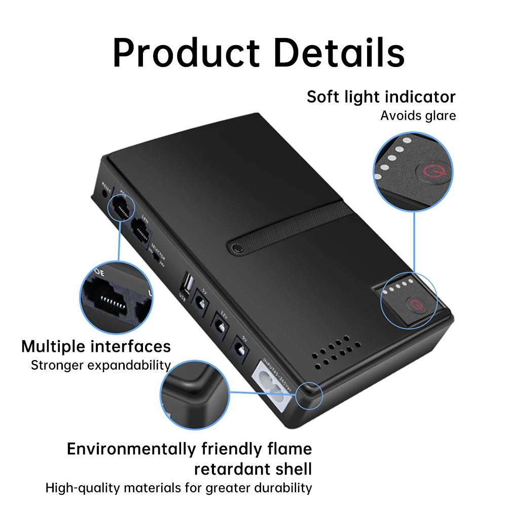 Uninterruptible Power Supply 1018L DC Without Battery UPS Power Router Optical Cat Built-in Adapter 5V9V12V/15V/24V