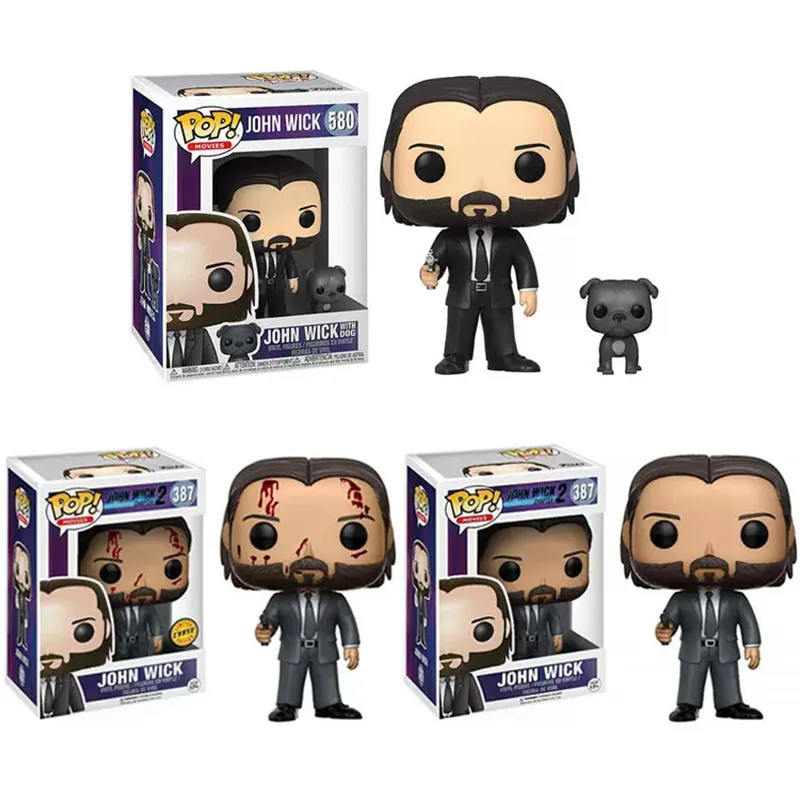 Funko Pop Movies John Wick #387 John Wick Con Cane #580 Vinyl Action Figure Toys Bambole Da Collezione Regali