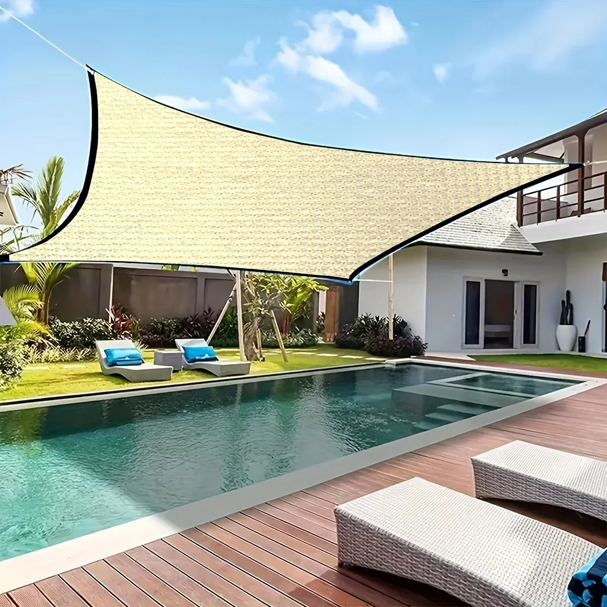 Rectangular Sun Shade 90%-95% Shading Rate Breathable Durable Easy Setup Ideal for Balcony Outdoor Activities 1pc