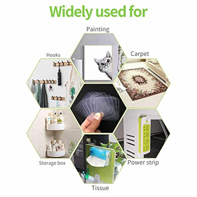 20 Pcs Powerful Non-Mark Sticker Photo Wall Auxiliary Double-Sided Pendating Fixed Two-Sided Bathroom Waterproof Viscose double sided adhesive tape double sided tape