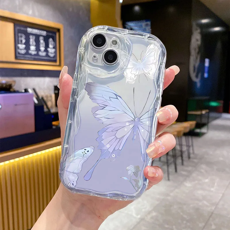 Elegant Butterfly & Flower Chain Phone Case