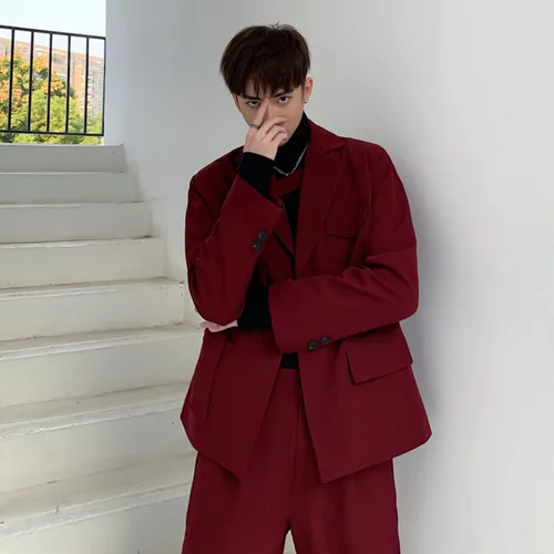 IEFB 니치 남성용 의류, 불규칙 타이 핏 블레이저, 루즈 재킷 및 캐주얼 정장 바지, 2023 가을 신상 세트, 9Y52703 3