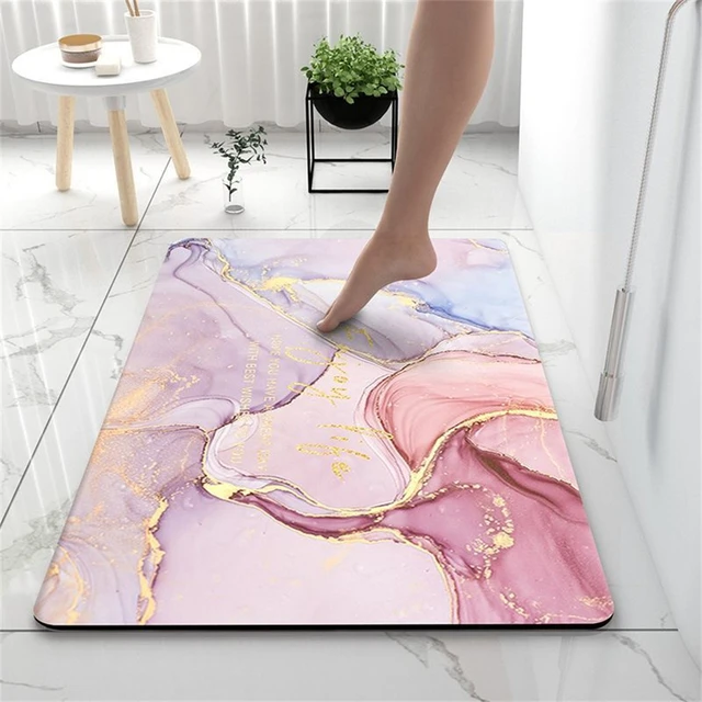 Bath Mats for Bathroom Non Slip Cute Boho Bathroom Rugs, Super Absorbent  Quick Dry Diatomaceous Earth Bath Mat, Ultra Thin Bathroom Rugs Fit Under