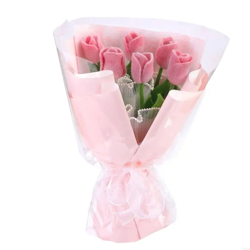 Blumensträuße Nadelwolle Filling -Werkzeug mit Nadelunterricht Wolle Roving Holzgriff für Muttertag Geburtstagszeit y08e – Detail 1