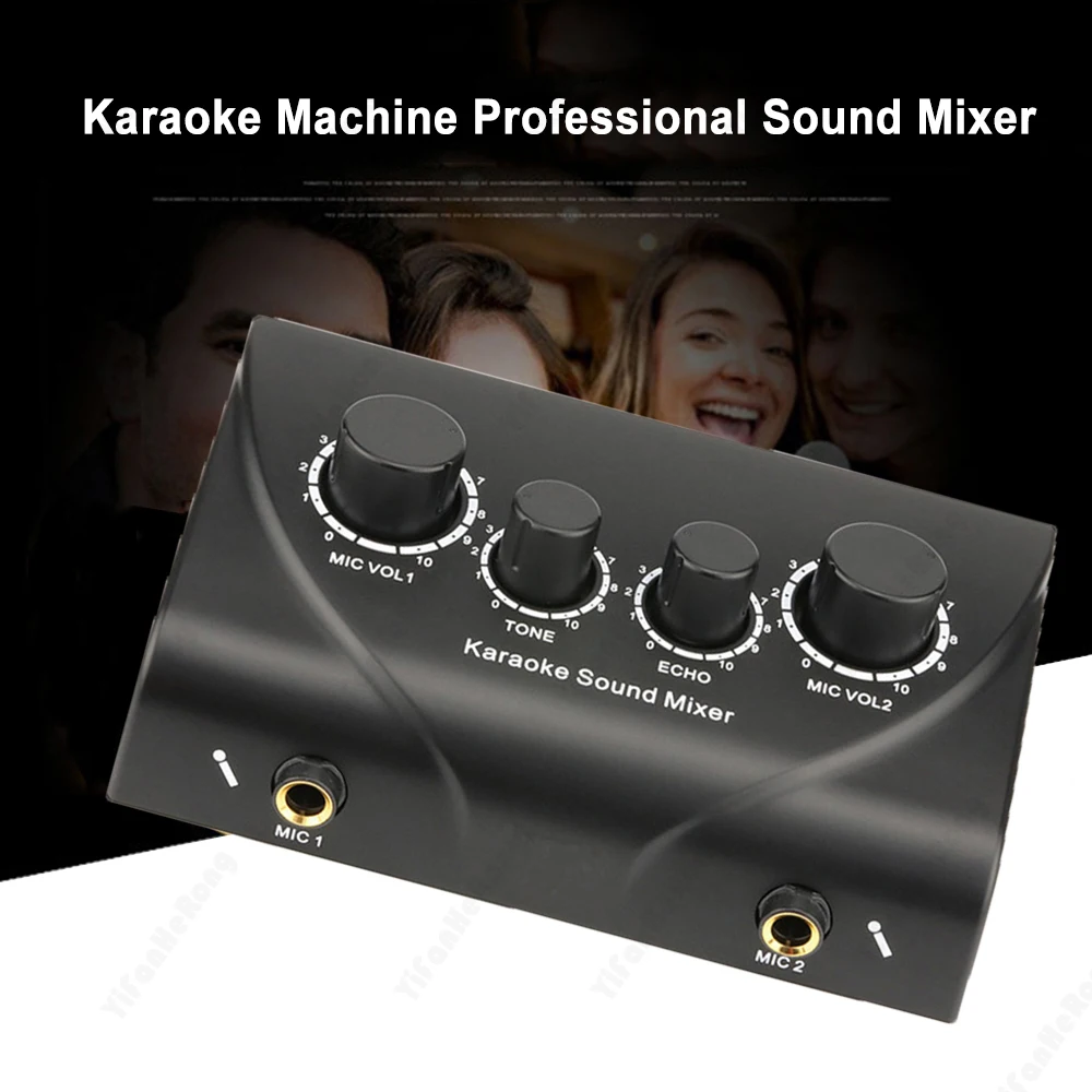 Spina Portatile Eu/Us Dual Mic Input Audio Mini Mixer Audio Per Amplificatore Microfono Karaoke Ok Mixer Per Tv Smartphone Desktop