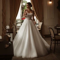 Eightree Elegant A-Line Wedding Dresses Sweetheart Glitter Backless Bridal Dress Boho Beach Wedding Prom Ball Gowns Customized 1
