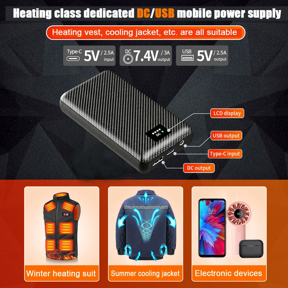 5v Power Bank DOACE 5V 2A/ 5V 3A Battery Pack For Heated Vest
