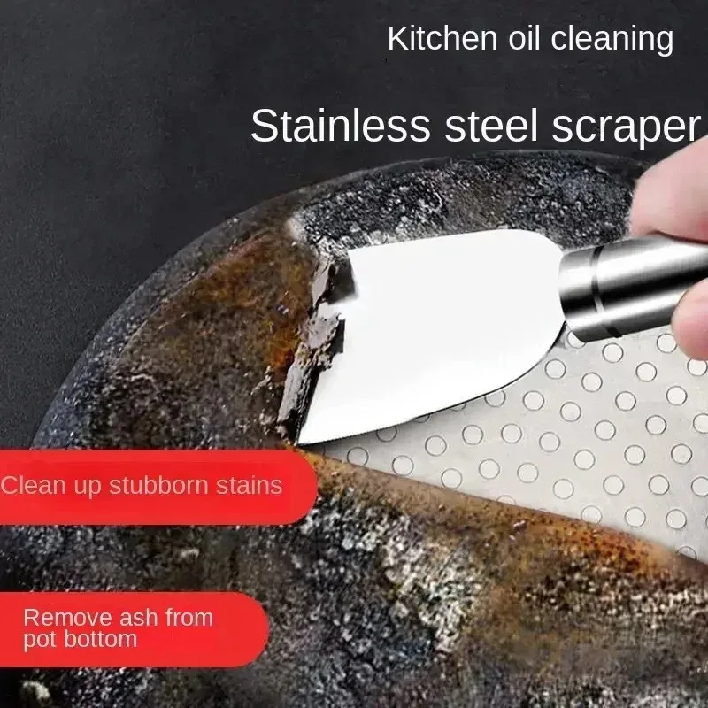 1-20PCS Kitchen Accessories Multi-functional Household Stainless Steel Cleaning Spatula Refrigerator Defrost Stain Scraper_voghion.com