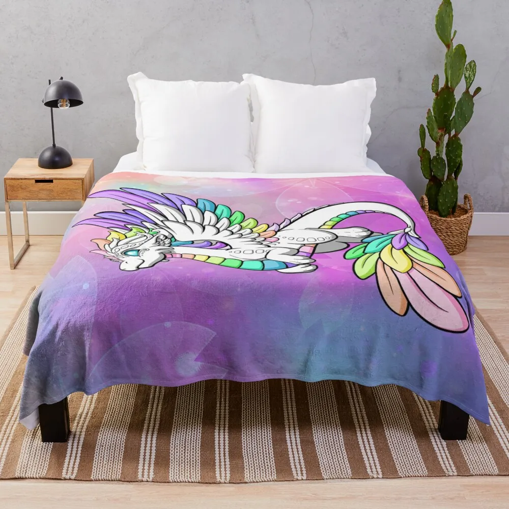 

White Rainbow Dragon Throw Blanket Luxury Brand Soft Beds Soft Big Blankets