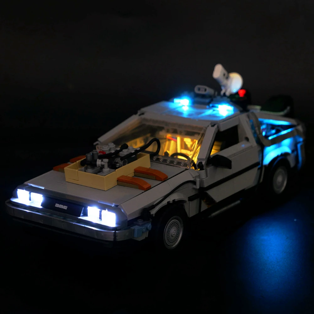 Nuovo In Magazzino Set Di Luci A Led Per Macchina Del Tempo Delorean Dmc-12 Accessori Compatibili Lego 10300 Mattoni Da Costruzione