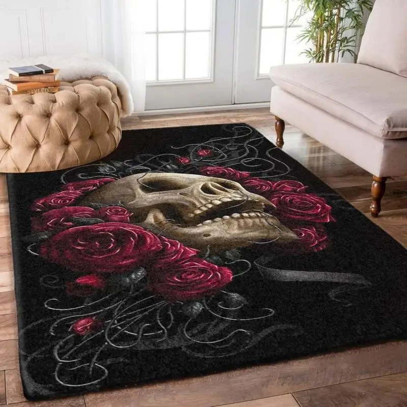 Geometric Carpet Room Decor Anime Skull Carpet Living Room Home Decor Sofa Table Rug Anti Slip Chair Cushion Lounge area rug