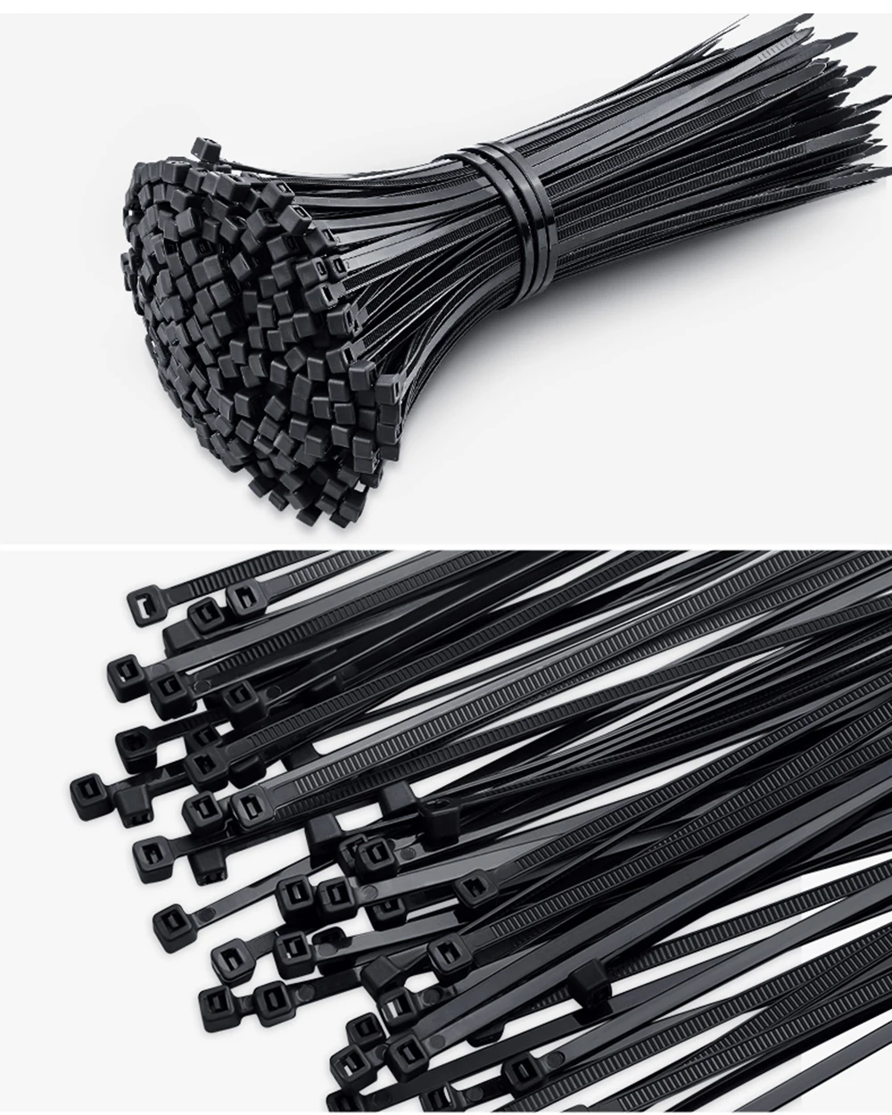 50~200pcs Nylon Self-locking Cable Tie 3x60/80/100/120/150mm