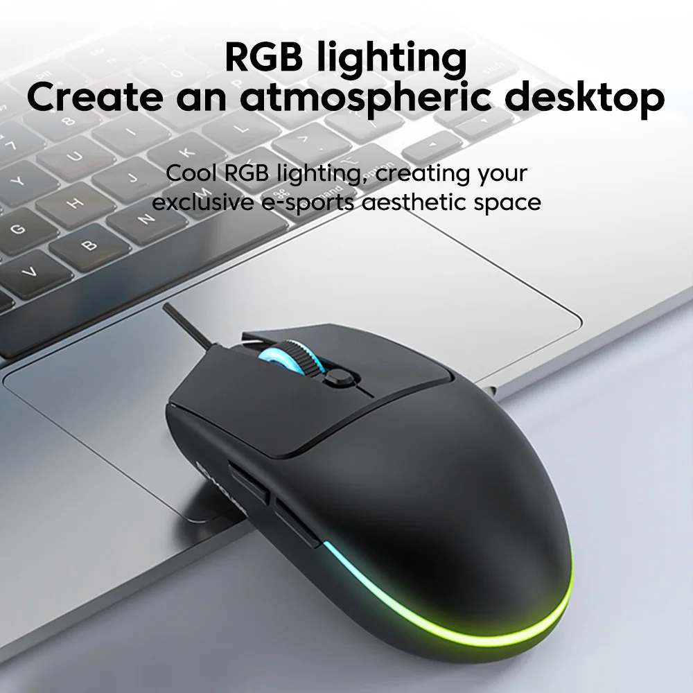 RGB 유선 컴퓨터 마우스 3D 미끄럼 방지 롤러 USB 광 마우스 게이머 PC 노트북 컴퓨터 마우스 사무실 가정용
