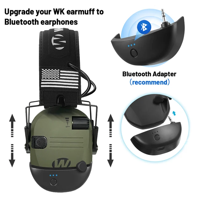 Electronic Anti-noise Shooting Earmuff with Bluetooth Adapter Tactical Hunting Headphone Hearing Protection Headset 2