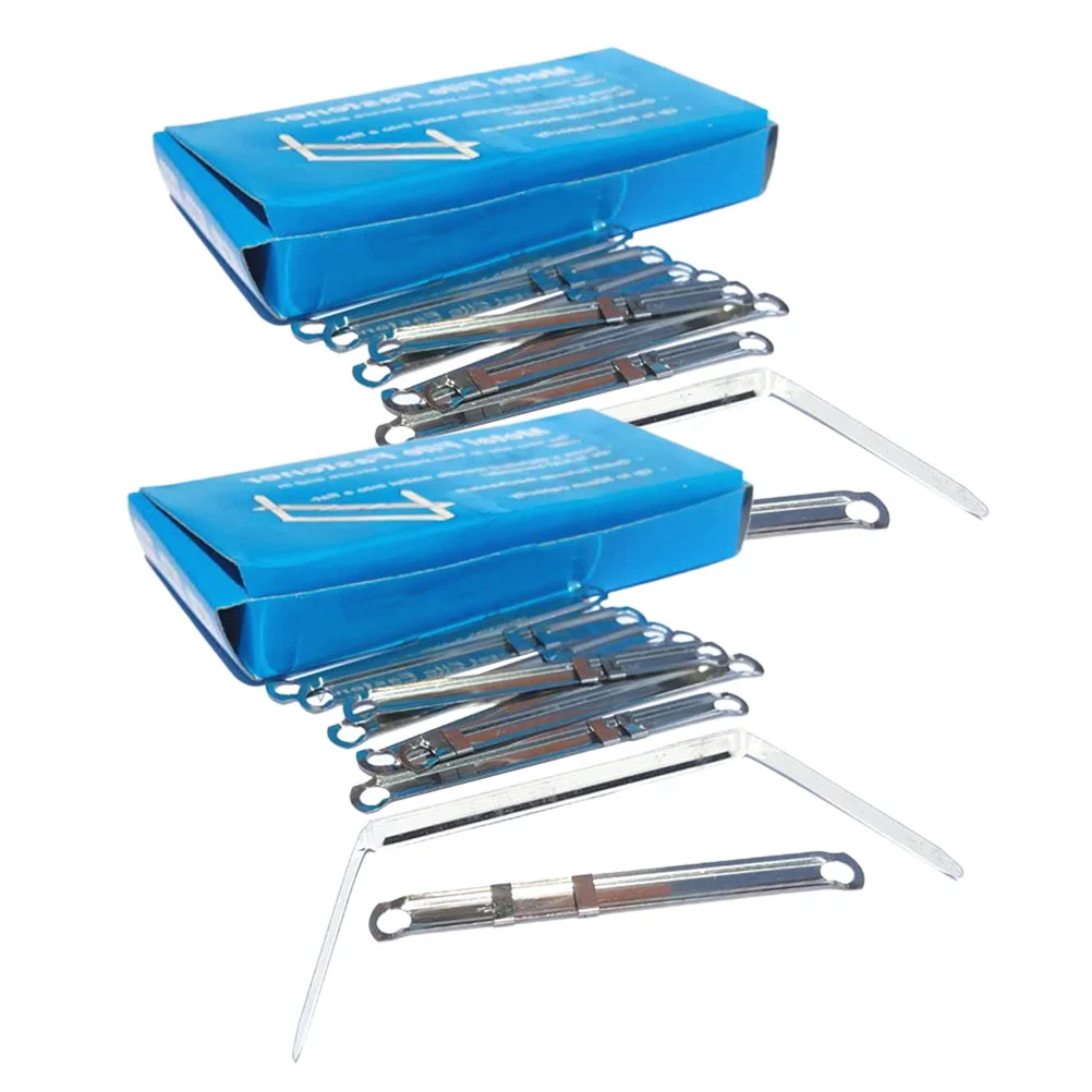 100 Pcs Metalbindingclipbindingringbindingstrip Stationery Clips Supplies Practical Bookbinding Binder