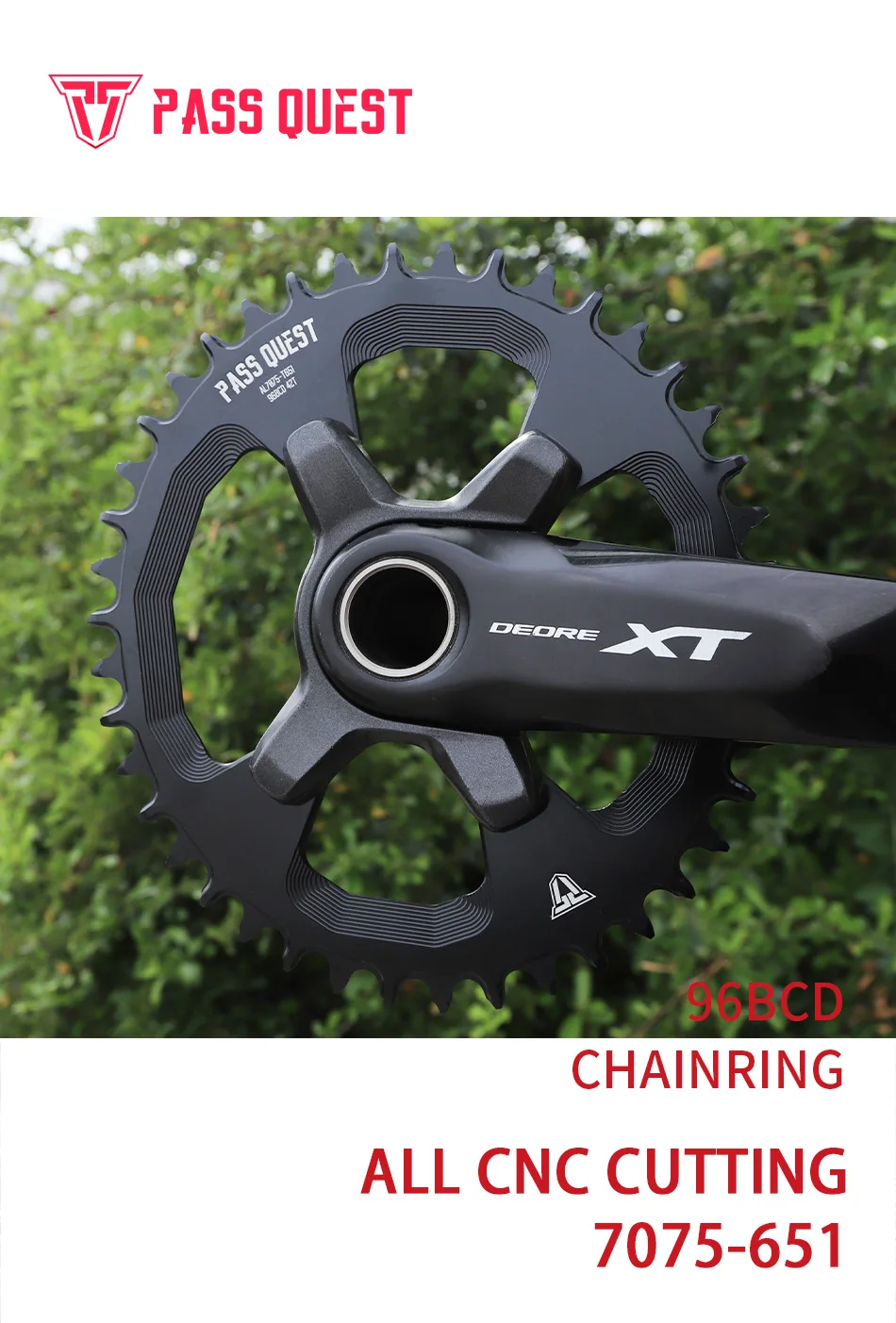 Description Picture 2 of itemPASS QUEST 96BCD OVAL Road Bike Narrow Wide Chainring 30-42T Chain wheel Black Bicycle Accessories