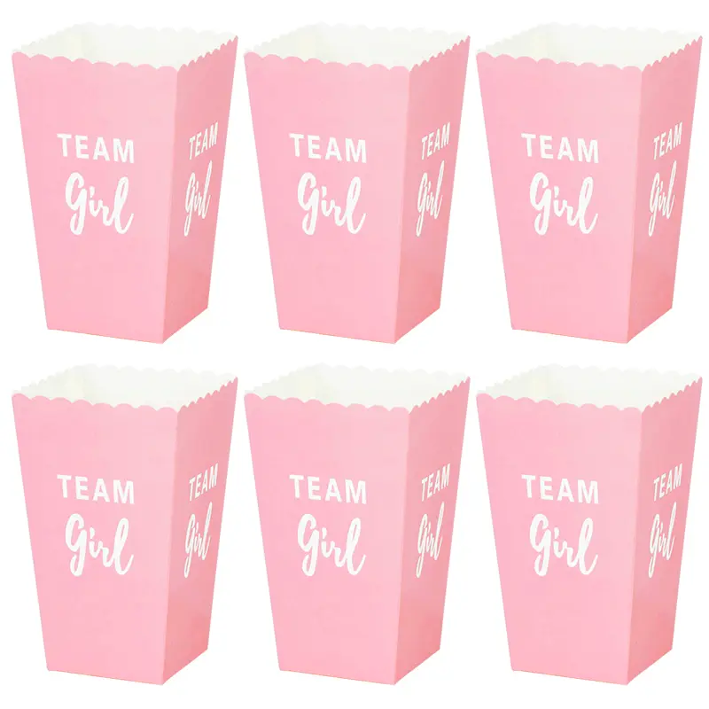 Scatole di popcorn, AMAZINGDEAL365 12PCS favor Candy Treat popcorn scatole for matrimonio party supply Baby Shower Pink