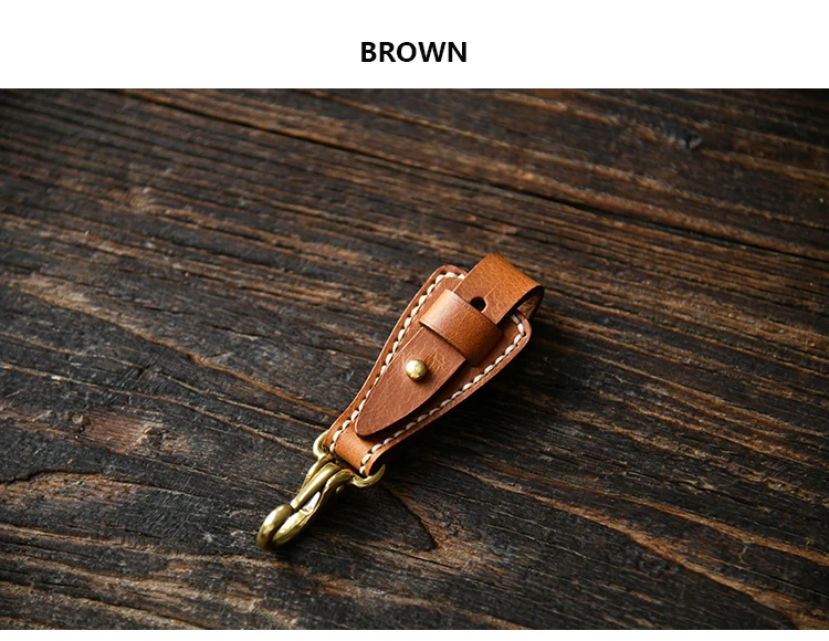 100 % echtes Leder Schlüsselhalter für Männer männlich Vintage handgemachte EDC Taille hängen Gürtelschlaufe Schlüsselanhänger Clip Schlüsselhaken Kette Schnalle – Detail 22