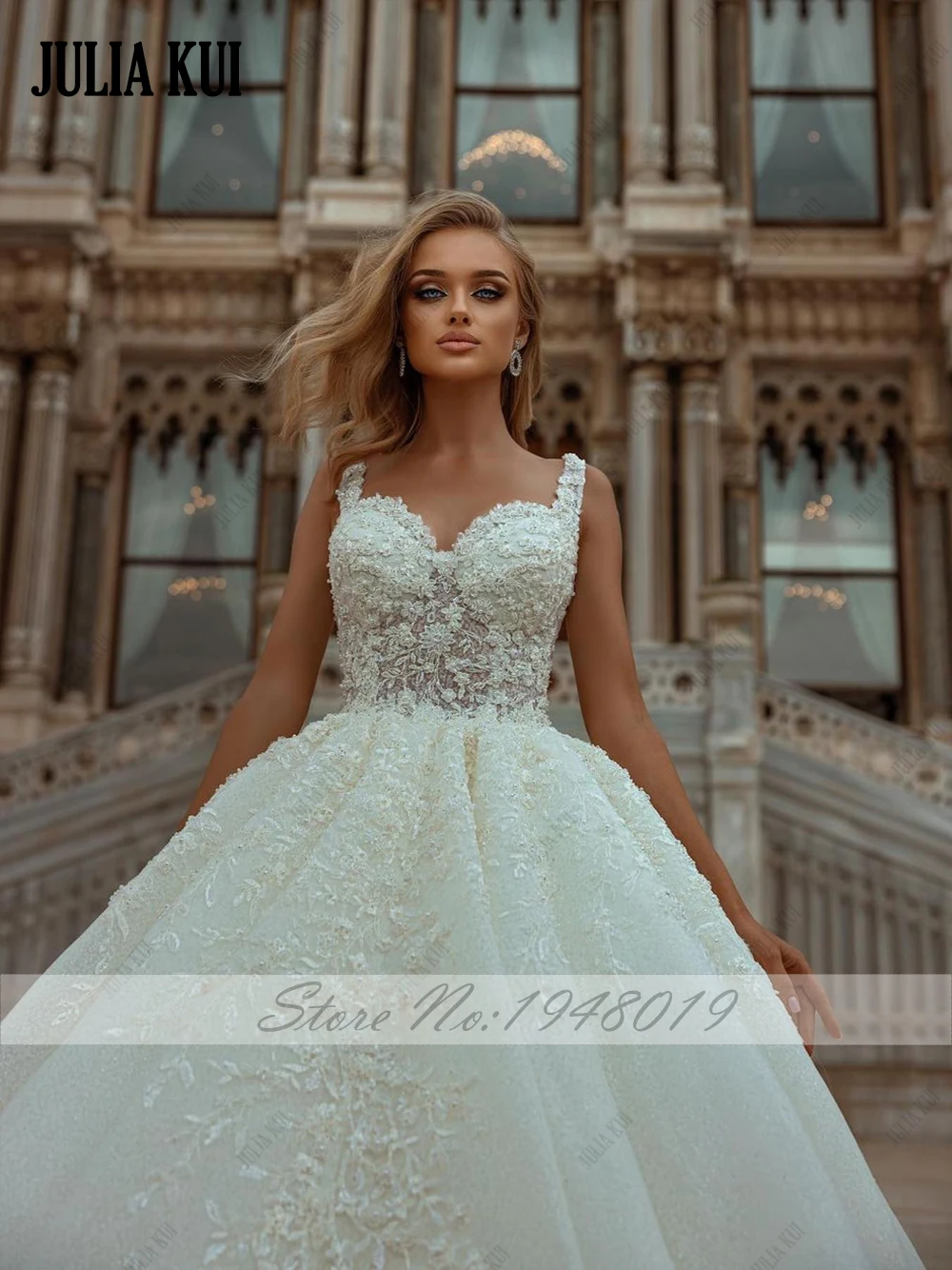 Julia Kui Elegant Sweetheart A Line Wedding Dresses With Delicated Beads Pearls Embroidery Appliques Lace Bridal Gowns 3