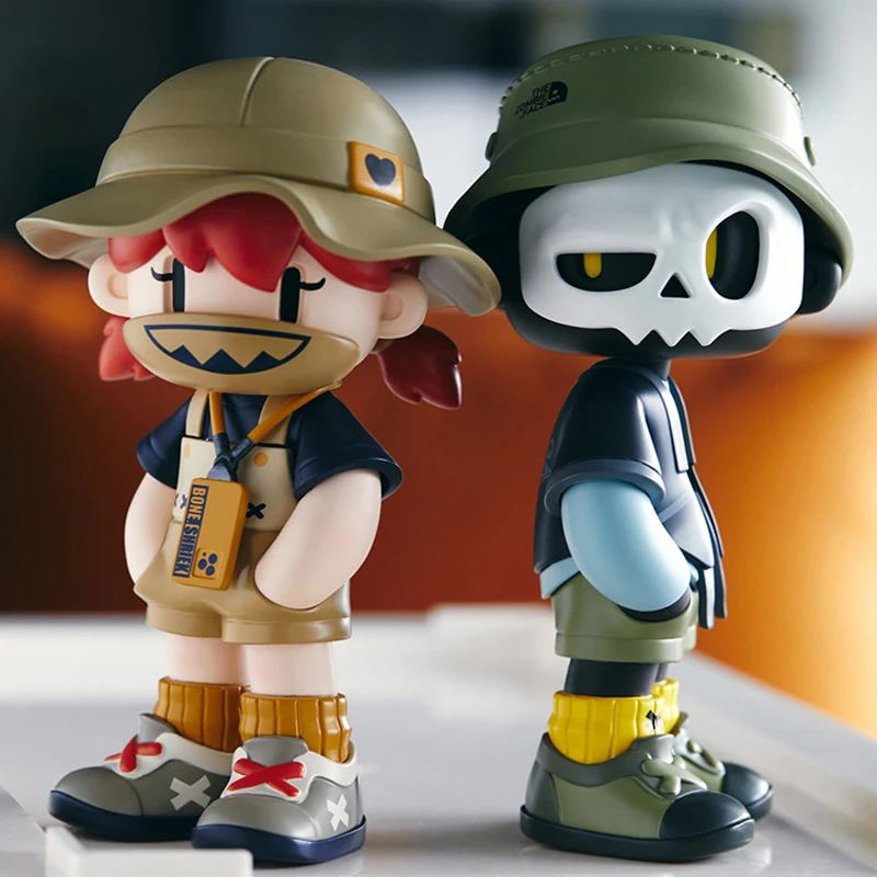 Mr.Bone Camping Series 4 Blind Box Guess Bag Mystery Box Toys Doll Cute Anime Figure Desktop Ornaments Collezione Regalo
