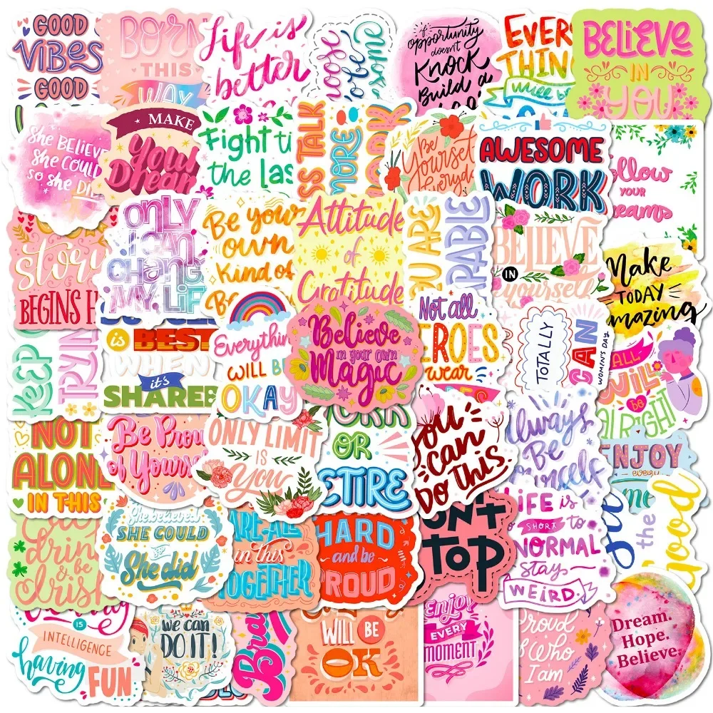 

10/30/50PCS Cartoon Pink Motivational Stickers Aesthetic DIY Laptop Phone Skateboard Motorcycle Waterproof Sticker Classic Toy