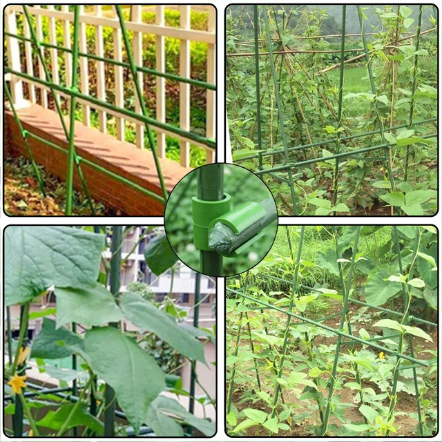 Műanyag Kereszt -Csat Növényi Pattanás Hegymászó Keret Szegélycsatlakozók Növénybilincsek Csatlakozás Oszlop Kertészeti Kellékek - Image 4