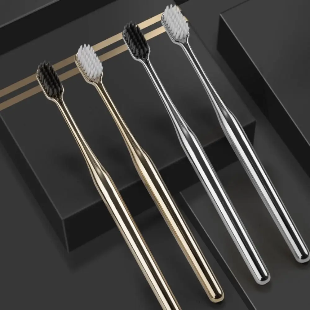 Luxury Soft Toothbrush Men Women Adult Tooth Brush Gold Silver Dental Brushes Elegance Gentle Toothbrushes