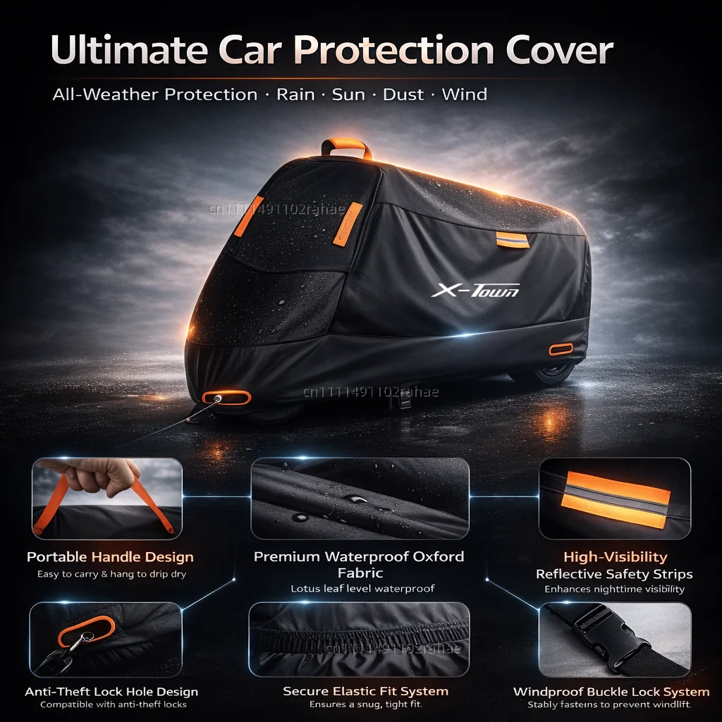 KYMCO X-TOWN125i 야외 오토바이 커버 방수 두꺼운 폴리에스테르 UV 보호 비 먼지 태양 모든 날씨 커버