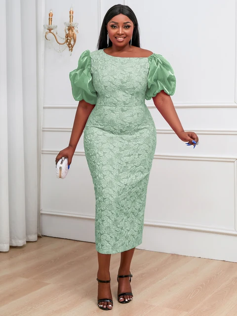 Teniola Cold Shoulder Short Puff Sleeve Dress - Image 2