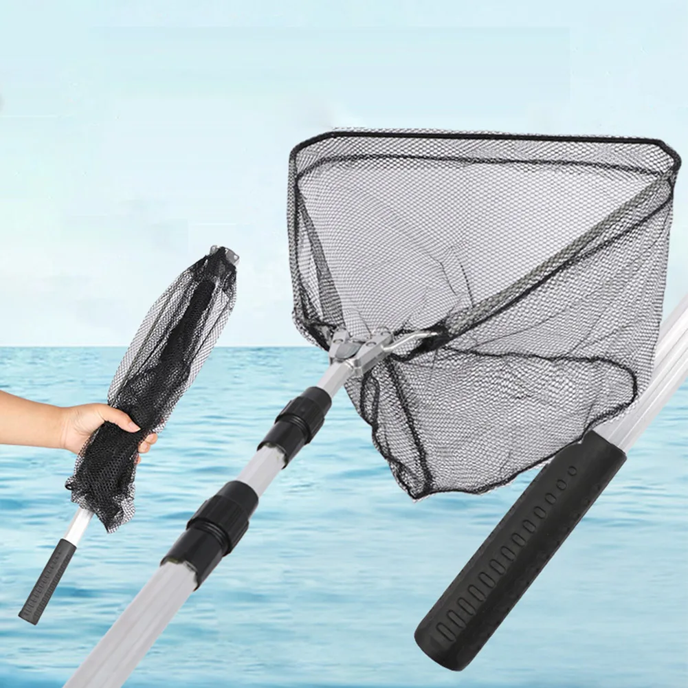 

Fishing Net Aluminum Alloy Net 1* Dip Net Aluminum Alloy Folding Pole Bold Triangular Water Fish Small Brackish