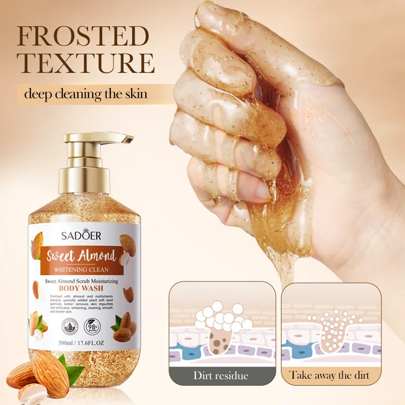 500ml Sweet Almond Scrub Whitening and Cleansing Shower Gel Body Wash Bath and Body Works body wash