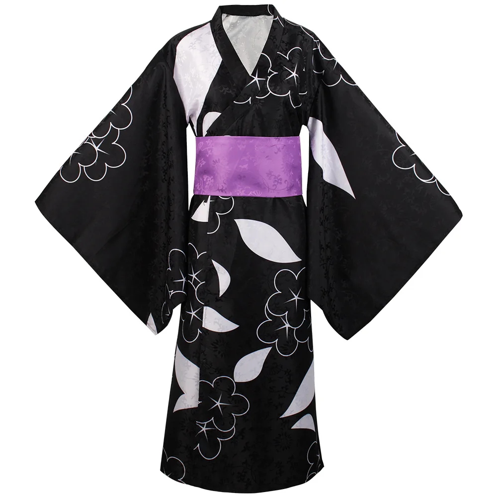 My Dress Up Darling: Marin Kitagawa | Traditional Black and Purple Patterned Kimono Cosplay Costume 17 Traditional Black and Purple Patterned Kimono for Women