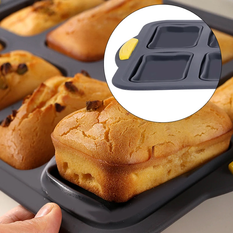 Foldable Silicone Bread Mold Baking Pan Mini Loaf Pans Heat Resistant Baking Moulds Non-Stick Cornbrea Cake Baguette Baking Tray