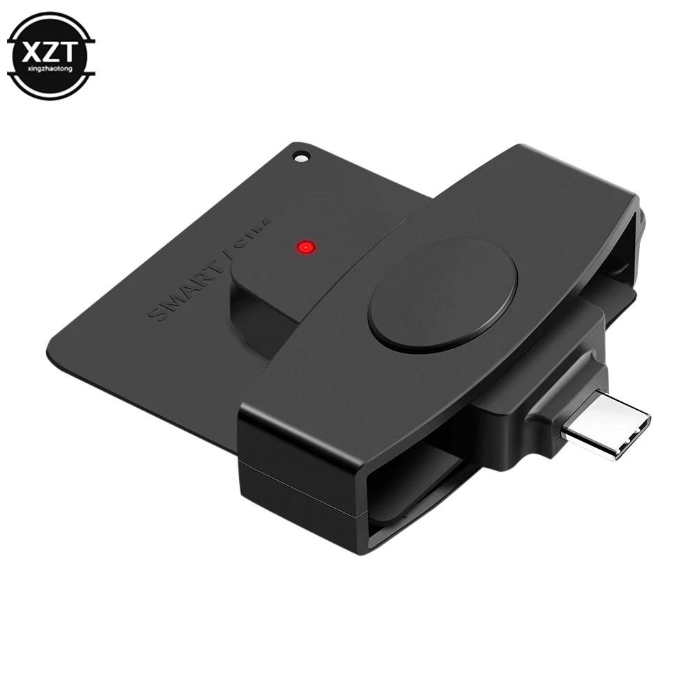 USB type C Smart Portable Card Reader Adapter Common Access CAC Smart Card SIM Card/IC Bank Chip Card Reader For Laptop Phone 7