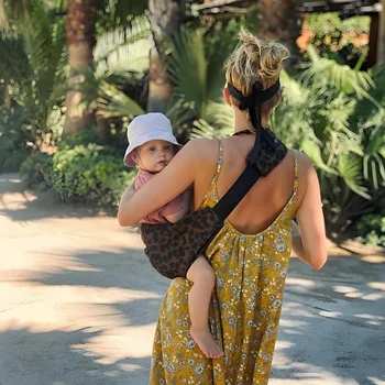 Adjustable Toddler Baby Carrier with Leopard Print | Portable & Breathable | 360° Safety Harness for Daily Use 1