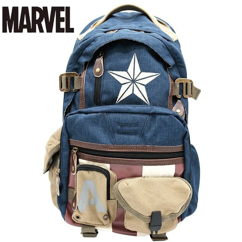 حقيبة ظهر Marvel The Avengers Peripheral Captain America للرجال والطلاب أثناء السفر والترفيه وحقيبة حمل مخصصة للتخزين