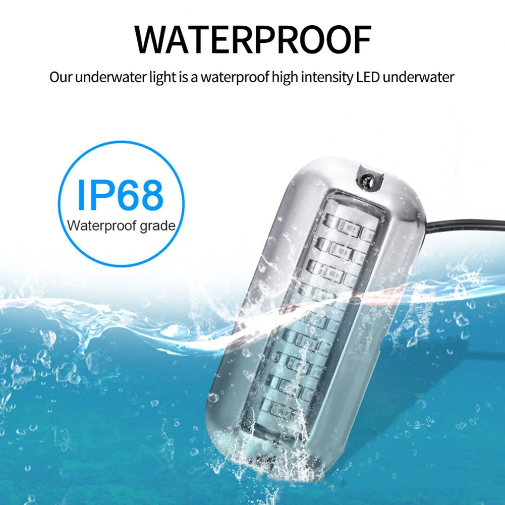 2Pcs 42LED Yacht Underwater Light Stainless Steel Marine Navigation Light IP68 Waterproof Marine Boat Lamp Yacht Accessories marine accessories marine hardware marine boat lights