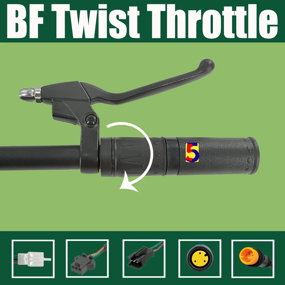 Ebike Wuxing Throttle TF158 Twist Throttle Right Handle 3P WP/SM Plug Bafang BBS Motor