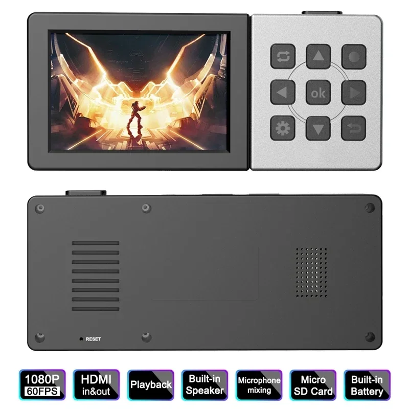 Ezcap 273 HDMI Game Capture Card1080P 60fps To Micro SD TF Card with Clear 3.5" Display Screen Playback Record Video Without PC