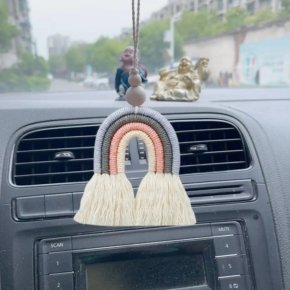 

Creative Cute Rainbow Decor Hanging Pendant Ornament Car Rear View Mirror Car Pendant Hanging Car Styling Accessories 3 Color