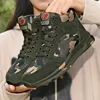 Men's Camouflage High-Top Canvas Sneakers Lace-Up Non-Slip Outdoor Hiking Running Casual Walking Shoes