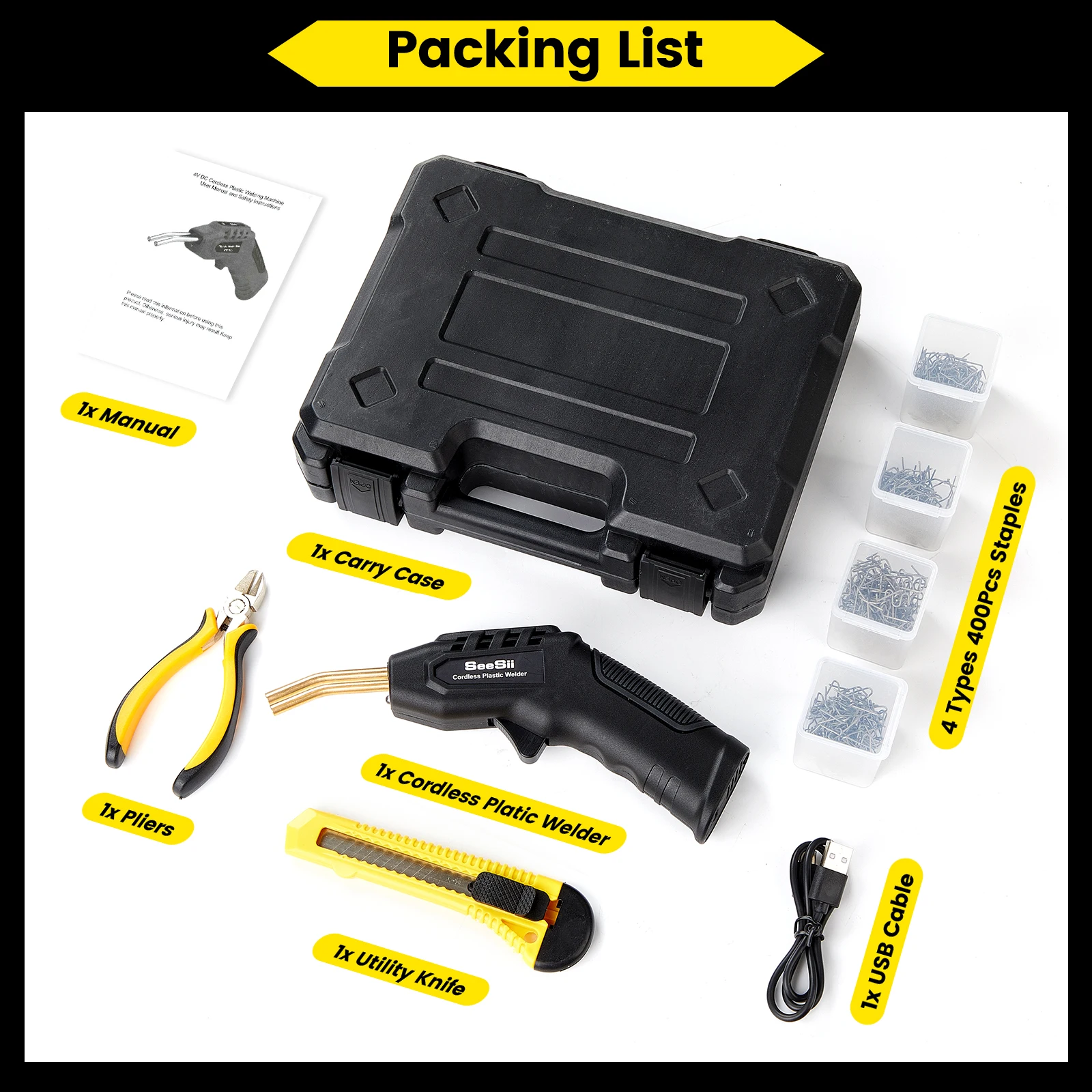 HOT Stapler Plastic Welder Heat Gun Plastic Welding Machine Soldering Iron Staples Electric Welding Car Bumper Repair Tools 6
