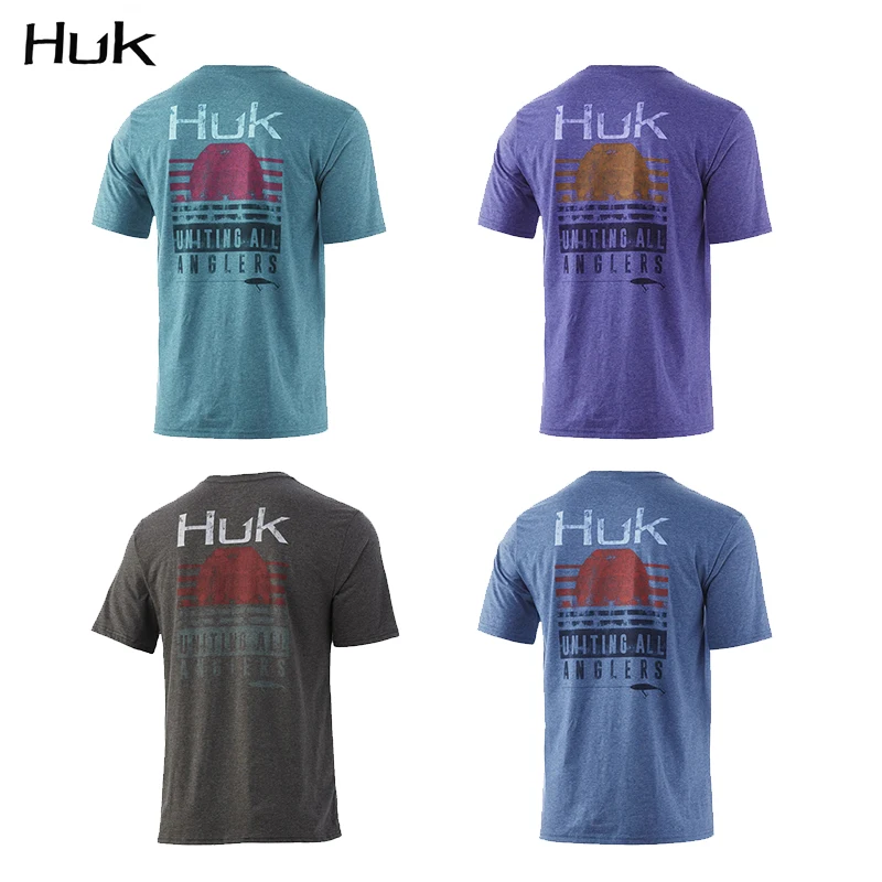 HUK Men's Casual Outdoor Sports T-shirt Short Sleeve Fishing Shirt