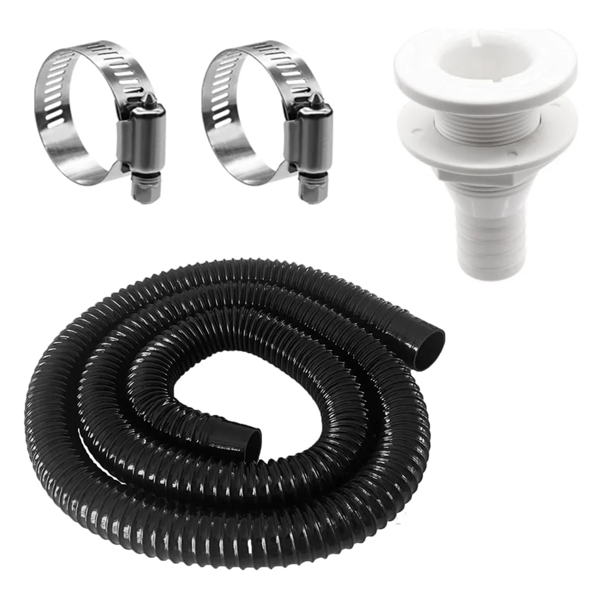 BAAU 1-1/8-Inch Bilge Pump Hose Dia Plumbing Kit,Bilge Pump Installation Kit , Drain Outlet Replacement Hardware