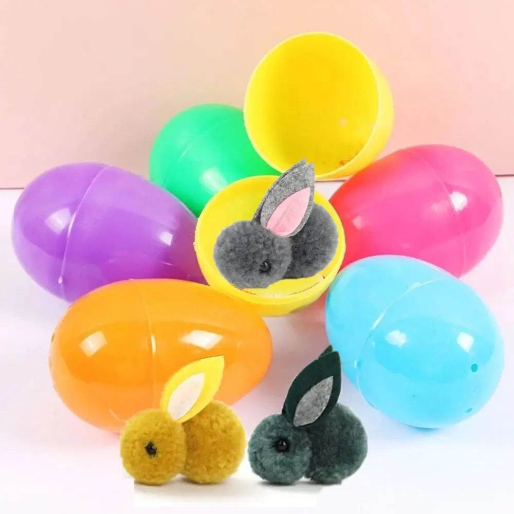 

24pcs Easter Party Favors Easter Bunny Surprise Eggs Easter Basket Stuffers Stuffed with Bunny Toy Mini Plush Bunny Doll