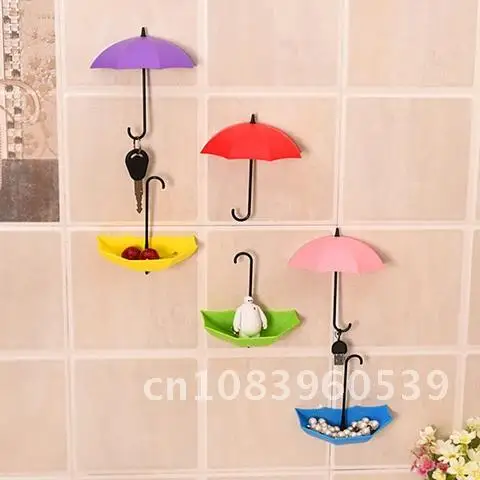 

3 pieces/quantity Non-Marking Self-Adhesive Hook Punch-Free Umbrella Hook Wall Door Clothing Hanger Key Hanger Hook Bathroom Ac