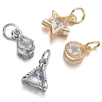 Lot de 10 pendentifs en alliage métallique couleur or avec strass, pour boucles d'oreilles, colliers, breloques, accessoires de fabrication de bijoux à faire soi-même 1