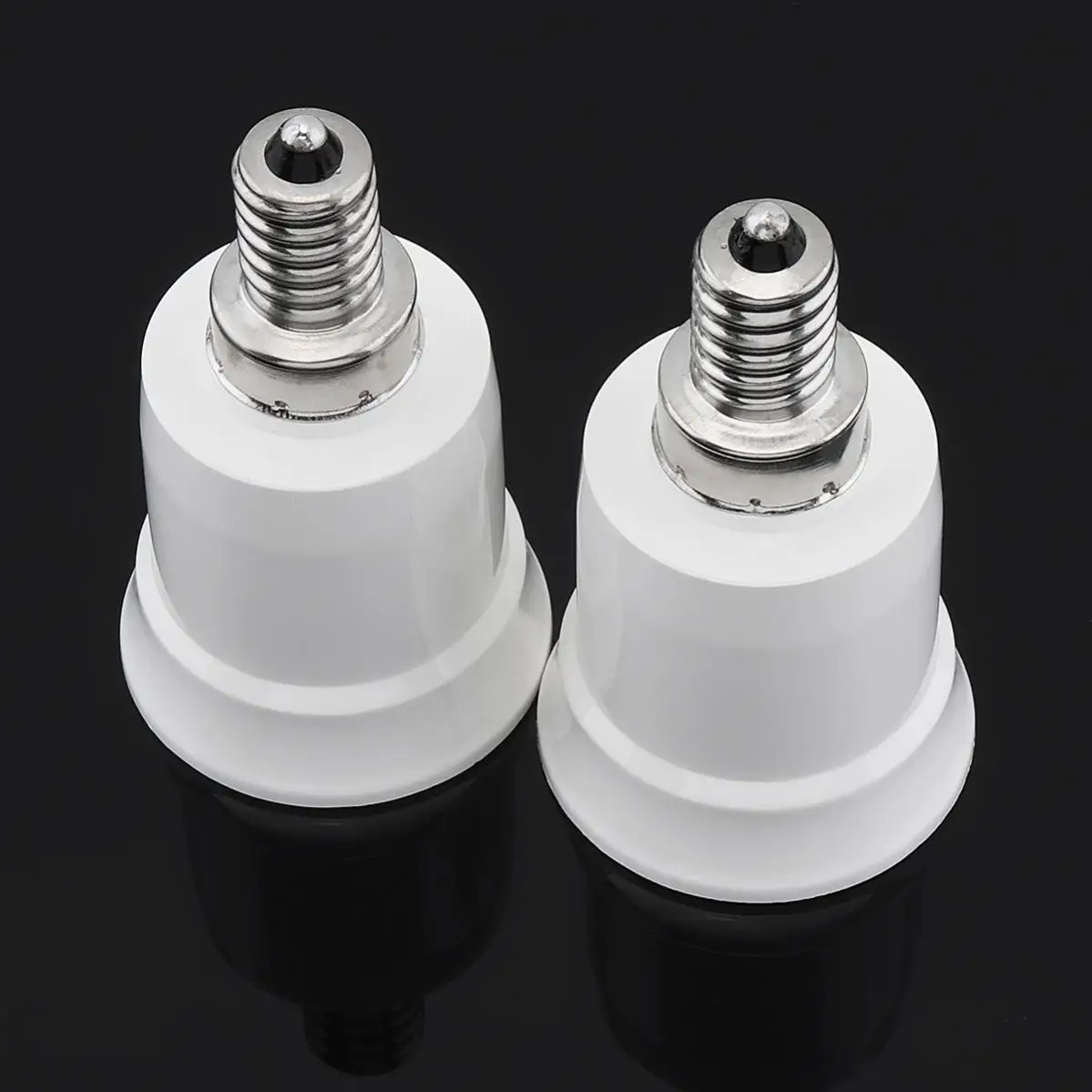 2pcs E12 to E26 Socket Adapter LED Light Bulb Converter E12 Socket to Medium (Standard) E26 Converter