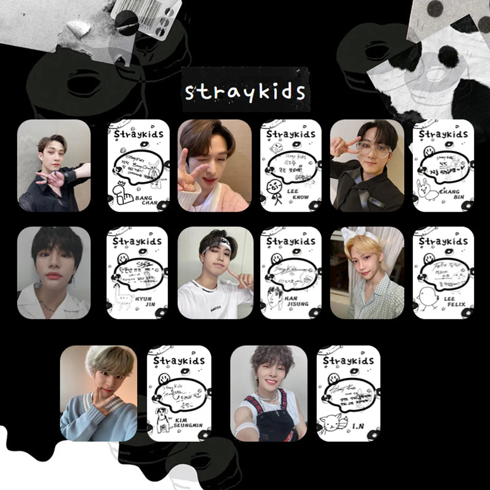 

8Pcs/Set KPOP Stray Kids 5-STAR Album ID Selfie Photocards List Felix Hyunjin Seungmin Two Sides Postcards LOMO Cards Fans Gifts