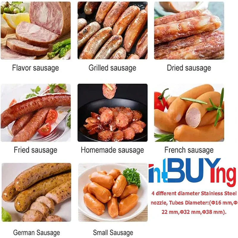 Manual 5L Stainless Steel Sausage Filling Meat Stuffer Filler Homemade Sausage Vertical Maker Machine Kitchen Supplies